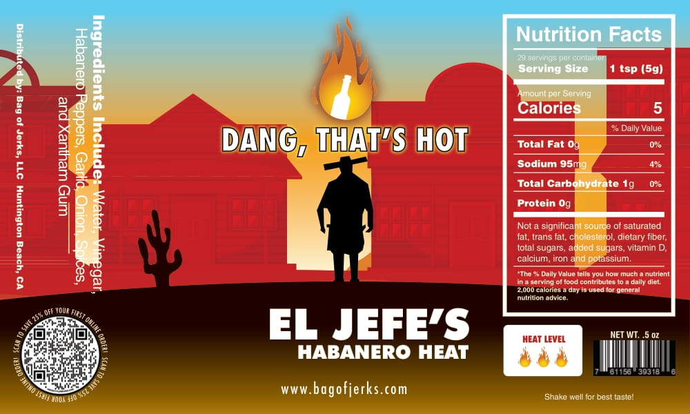 El Jefe's Habanero Heat Hot Sauce-Bag of Jerks