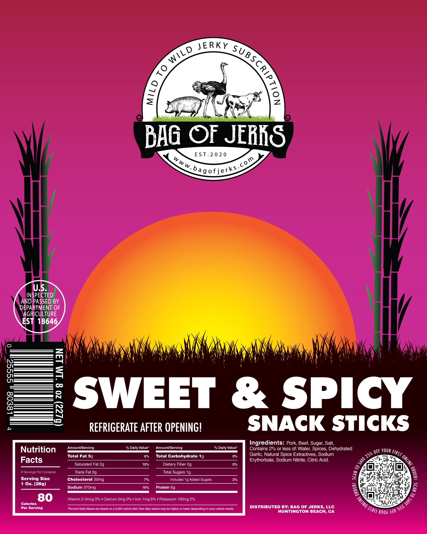 Sweet & Spicy Snack Sticks-Bag of Jerks